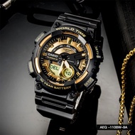 นาฬิกา Casio รุ่น AEQ-110BW-9A นาฬิกาผู้ชาย สายเรซิ่น สีดำ/ทอง - ของแท้ 100% รับประกันสินค้า 1 ปีเต็ม