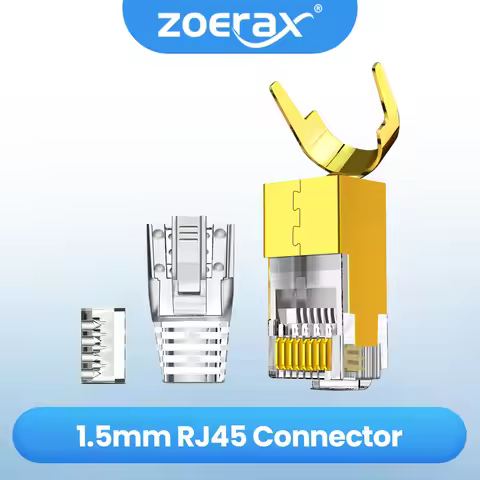 ZOERAX 10/30PCS CAT8 CAT7 CAT6A Connector, Non-Pass Through RJ45 Connectors, 3-Prong 50μ Gold Plated