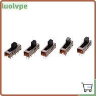 LUOLVUO 5pcs Toggle Switch, 10P 2P4T SS-24E01 Micro Slide Switch, 4 Position 5mm Toggle Vertical Mic