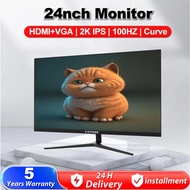 Monitor 24 Inch 100HZ 2K FHD  LED Curve Computer Monitor Gaming Slim IPS Monitor Murah Built-in Speaker With HDMI/VGA For PS4/PS5