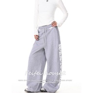 [Hip-hop print sports wide-leg pants]Women's Casual pants Retro Hip-hop