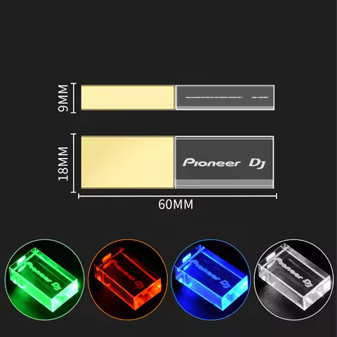 JASTER Pioneer DJ Crystal USB Flash Drive 128GB High Speed Memory Stick 64GB Silver Lid Pendrive 32G