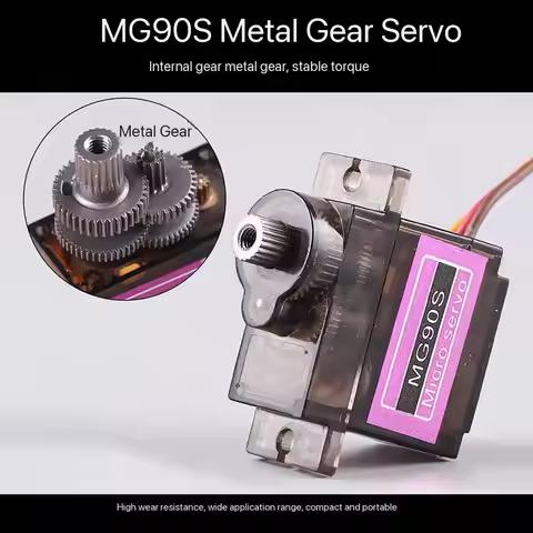 1/5pcs MG90S Servo Fixed-Wing RC Model Aircraft 13.6G 25KG High-Torque Metal Gear 180 degrees 360 de