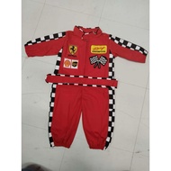 F1 Racing Overall Sport costume for Baby Kids Red Checkered Design Comfortable Fit S5
