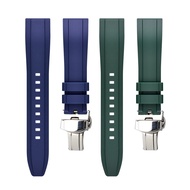 Quality Rubber Watch Strap Quick Release Watchband 20mm 22mm Folding Buckle Rubber Bracelets for Seiko Tissot Green Water Ghost