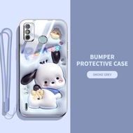 YBD2023ใหม่เคส3Dลายลูกกวาดเคสโทรศัพท์สำหรับหญิงสาวน่ารักสำหรับ Infinix Tecno Spark 6 Go เคสกล้องที่มีความแม่นยำเคสโทรศัพท์ Tecno Spark 6 Go ใส่รูปแบบน่ารักพร้อมฟรีสายคล้อง