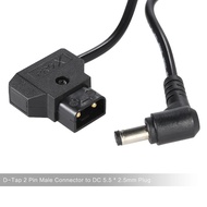 2 Pins D-Tap Power Cord Male Connector to DC 5.5 x 2.5mm Plug 113cm Cable for BMCC BMPC DSLR Rig Sup
