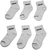 Jodan 6 Pk Kids' Quarter Sock Size 7-9 (Kids' Shoe Size 3y-5y) - White