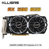 การ์ดจอ RX 580 8GB,การ์ดการ์ดจอ GPU GDDR5 AMD 256Bit RX580คอมพิวเตอร์2048SP