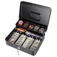 2-tier Cash Box with Lock and Money Tray Metal Cash Box/Money Cash Box Organizer/safety box/Lock Box