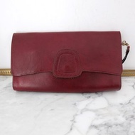 法國復古酒紅色皮袋連皮手套