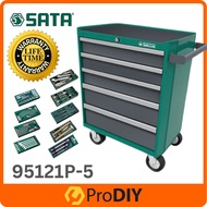 SATA 95121P-5 Drawers Tool Chest Roller Cabinet Tools Box Set