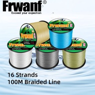 Frwanf 16 Strands 100M PE Line Braided Fishing Line X16 Braids Light Color Fishing Accessories Tackl