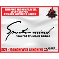[M STICKERS] SPORT MIND RACING EDITION CAR STICKER CIVIC CITY BRV CRX CRZ CRV ACCORD