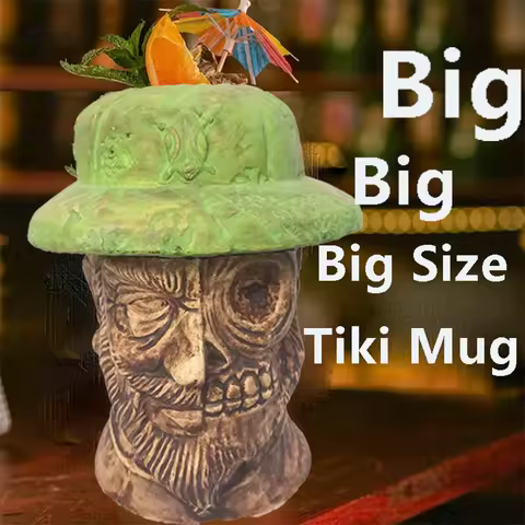 kc hawaii tiki mugs hawaii tiki mugs set ceramic helmet mug green hat mug tiki bar mug Lost Adventur