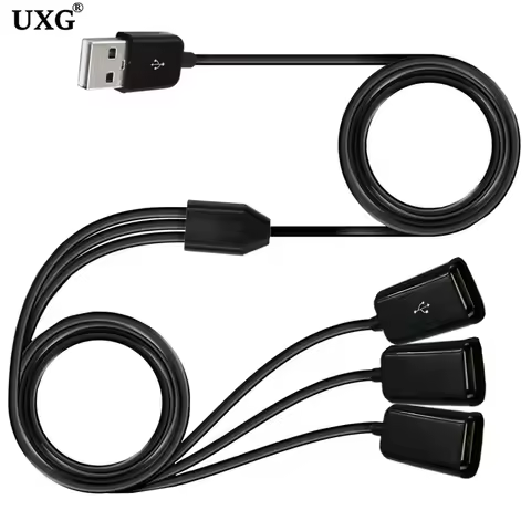 1m 0.3m USB Extension Cable 3 in 1 USB Charge Fast 3A Charging Date Cable Y Splitter Cable USB Male 