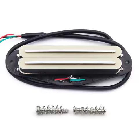 FLEOR 1PCS Cream Yellow Ceramic Electric Guitar Dual Rails Pickup Single Coil Sized Humbucker Pickup