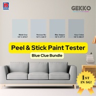Paint Sample - Blue Clue Bundle - GEKKO Peel And Stick Nippon Paint Tester / Paint Sample