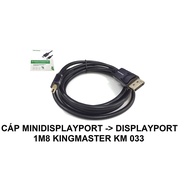 Conversion cable from Mini Displayport to Displayport 2 full male 1.8m Kingmaster KM033
