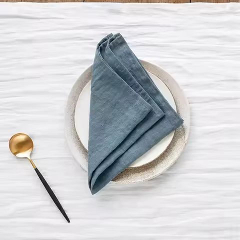 4PCS 18X18inch 100% Linen Napkins Pure Linen Classical Custom Home Large Table Napkins Cloth,Restaur