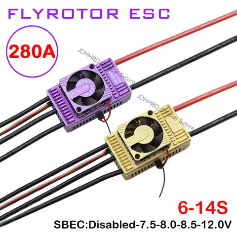 FLYROTOR 280A SBEC HV ESC 6-14S Lipo Brushless Speed Controller ESC for 700 800 Electric Helicopter 