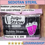 500pcs 6mm BLACK OXO JUGO STRAW Sterile Biodegradable BUBBLE STRAW Eco-friendly pointed for tea drin