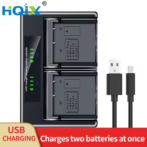 HQIX for Fujifilm Finepix 50i F401 F410 F601 F603 Camera NP-60 Dual Charger Battery