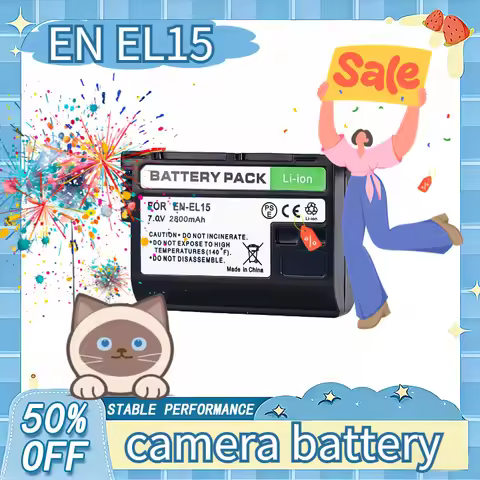 7.0V 2800mAh EN EL15 Camera Battery for Nikon Z5 Z6 Z7 D7100 D7200 D7500 D850 D750 D7500 D810 D500 B