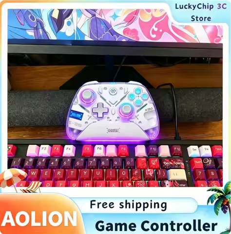 Aolion K20 Wireless Game Controller TMR Joystick & Hall Trigger RGB Gamepad with Charging Dock for S