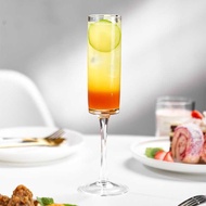 Simple Straight Champagne Glass Crystal Glass Goblet Special Cocktail Glass Bar Bubble Glass Cylindr