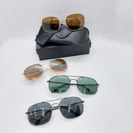 🎉Ready Stock🔥🇲🇾3661 High End Kaca Lens Metal Frame Sunglasses MenWomen😎UV400🤓Cerminmata Kaca Tebal S