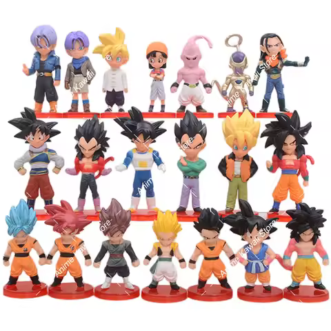 20pcs/set Dragon Ball Super Goku Vetega Majin Buu Freeza Beerus Whis Mark Karin Gotenks PVC Figures 