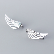 Bông tai hình cánh chim bạc thật S925 Italy cho nữ B2429