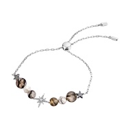 A.CEMI Fortune Star White Zircon X Howlite/ Matted Black Bracelet สร้อยข้อมือพลอยแท้ เพทายขาว หินนำโ