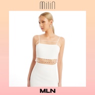 [MILIN] Drop Acrylic decorated Spaghetti straps crop top เสื้อสายเดี่ยวตกแต่งด้วยอะคลิลิกรูปหยดน้ำ Adella Top / MLN