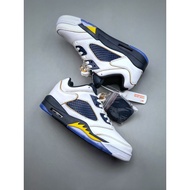 【Free Gifts】UA Air Jordan 5 Low “Flame white yellow” Basketball Shoes For Men Sneakers For Women AJ5