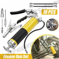 Heavy Duty Grease Gun Kit, 8000 PSI Aluminum Alloy Manual Grease Injector - ​400CC & Leak-Free - Gri