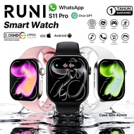 RUNI S11 Pro Smart Watch WhatsApp Call IP68 Swim Waterproof AI ChatGPT 600mAh Long Battery Life 1 Ye