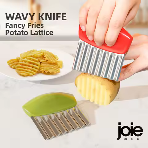 Joie Wavy Knife Crinkle Cutter Potato Chip Slicer Wavy Chopper Knife for Fruits Vegetables Salad Car