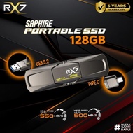 Sapphire RX7 Portable SSD 128GB-512GB USB 3.2 & Type-C Speed Up to 550 Mb/s & 500 Mb/s Compatible La