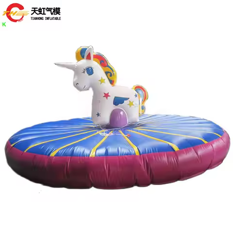 17ft Commercial Unicorn Inflatable Ride Rodeo Bull Riding Machine Inflatable Carnival Sport Game Toy