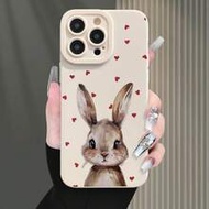 เคสโทรศัพท์กันกระแทกดีไซน์มินิมอล รูปกระต่าย รูปหัวใจเข้ากันได้กับ Iphone 17/17Pro/17ProMax, 16/11/1