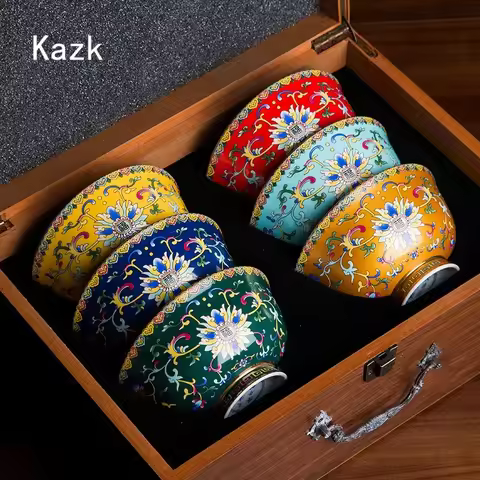 Chinese Style Relief Ceramic Bowl Gold Edge Craft Household Dining Table Decoration Salad Bowl Kitch