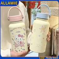 900ml Cute Vacuum Flask Cartoon Pattern Wide-Mouth Vacuum Cup with Handle 316 Stainless Steel Vacuum