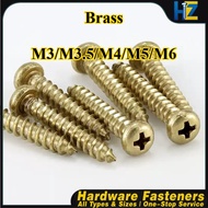 Skru Silang Kepala Bulat Kuningan H68 M3-M6 untuk Perabot & Kayu 【1HZ-MB】