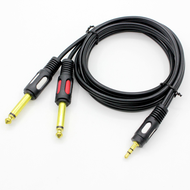 【1.5m/3m/5m/10m】3.5mm Male to Dual 6.35mm Male Audio Cable for Mixer Amplifier Speaker