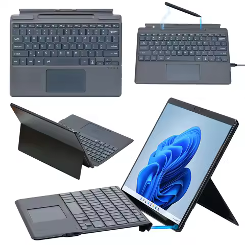 Bluetooth-Compatible Magnetic Wireless Keyboard with Touchpad 7-Color Backlight for Microsoft Surfac