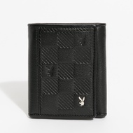 PLAYBOY 包包【永和維娜】皮夾 三折 短夾 Checkerboard系列 黑色 