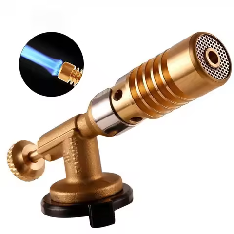 Butane Gas Burner Flame Torch AutoIgnition Lighter for Cooking Soldering Heating Camping Portable Fl