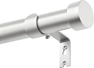 KAMANINA Silver Curtain Rod for Windows 48 to 84 Inch (4-7 Feet), 1 Inch Heavy Duty Curtain Rods Mod